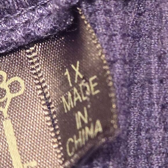 Allie & Rob Womens Navy Blue White Embroidered Short Sleeve Peasant Blouse 1X - Picture 5 of 10